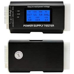 Computer PC Power Supply Tester, ATX/ITX/IDE/HDD/SATA/BYI Connectors Power Supply Tester, 1.8 LCD Screen (Aluminum Alloy Enclosure)