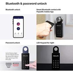 Populife Keybox，IP65 Bluetooth Smart Key Lock Box Replaceable Password for Home, Hotel, School, Office