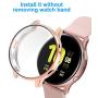 2 Pack Screen Protector Case for Samsung Galaxy Active 2 40mm, All-Around TPU Anti-Scratch Flexible Case Soft Protective Bumper Cover for Samsung Galaxy Watch Active 2. Clear and Rose Gold(40mm)