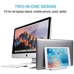 JARLINK (Upgraded Version) Vertical Laptop Stand, Desktop Stand Adjustable Laptop Holder (up to 17.3 inches) Compatible with MacBook Pro/Air, Microsoft Surface, Lenovo (Silver)