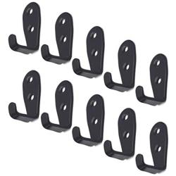 Antrader 10 Pack Stainless Steel Bathroom Garage Hook, Storage Organizer Hook, Rustproof Coat Hooks, Wall Mount Hooks, Robe Towel Hooks, Wide Flat Holding Arms, 2.0 x 0.8inch, Matte Black Finish