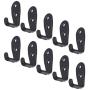 Antrader 10 Pack Stainless Steel Bathroom Garage Hook, Storage Organizer Hook, Rustproof Coat Hooks, Wall Mount Hooks, Robe Towel Hooks, Wide Flat Holding Arms, 2.0 x 0.8inch, Matte Black Finish