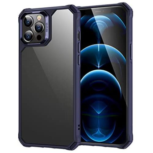 ESR Air Armor Series Case Compatible with iPhone 12 Pro Max 6.7-Inch [Shock Absorbing and Scratch Resistant] [Military Grade Protection] [Hard Back with Flexible Frame] - Transparent Blue