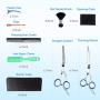 Hair Cutting Scissors Kits, Professional Stainless Steel Hair Cutting Shears Set for Barber Salon and Home, 12PCS Barber Thinning Scissors Hairdressing Shears(6.7'', Pink)