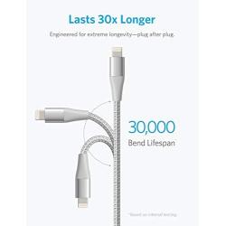 Anker iPhone Charger Cable 10 Foot, Powerline+ II Lightning Cable, (10 ft MFi Certified) Extra Long iPhone Charging Cord Compatible with iPhone SE 11 Pro Max Xs XR X 8 7 6S, iPad 8 and More (Silver)