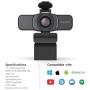Amcrest 1080P Webcam with Microphone & Privacy Cover, Web Cam USB Camera, Computer HD Streaming Webcam for PC Desktop & Laptop w/ Mic, Wide Angle Lens & Large Sensor for Superior Low Light (AWC201-B)