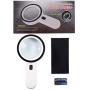 Magnifying Glass with Light, 30X Illuminated Large Magnifier Handheld 13 LED Lighted Magnifying Glass 125MM Big Screen for Elderly Reading, Repair, Coins, Jewelry, Exploring(2 AA Batteries Included)