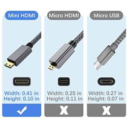 Mini HDMI Male to HDMI Female Cable Adapter,4K/60Hz 0.67 FT High Speed Standard HDMI 2.0 Connector for DSLR Camera,Camcorder,Graphics Video Card,Laptop,Pico Projector,Raspberry Pi Zero W