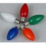 Novelty Lights 25 Pack C9 Ceramic Outdoor String Light Christmas Replacement Bulbs, Multi, E17/C9 Base, 7 Watt