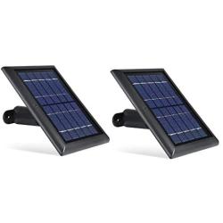Wasserstein Solar Panel Compatible with Ring Spotlight Cam Battery & All-New Ring Stick Up Cam Battery - Power Your Ring Surveillance Camera continuously with 2W 5V Charging (2 Pack, Black)