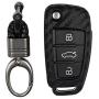 M.JVisun Soft Silicone Rubber Carbon Fiber Texture Case for Audi Flip Car Remote Key Fob Cover for Audi A1 A3 A4 A6 A8 Quattro Q2 Q3 Q7 R8 RS3 RS6 S3 S6 TT TTS Remote Key - Black - Weave Keychain