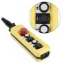4 Directions Hoist Push Button Switch, 4 Buttons Crane Lifting Pendant Controller with Emergency Stop Button for Hoist and Crane