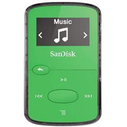 SanDisk 8GB Clip Jam MP3 Player, Green - microSD card slot and FM Radio - SDMX26-008G-G46G