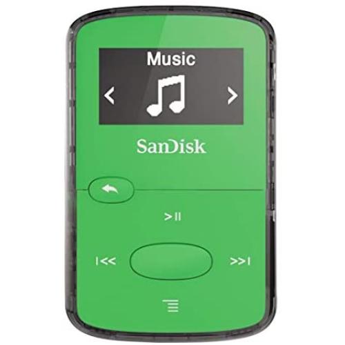 SanDisk 8GB Clip Jam MP3 Player, Green - microSD card slot and FM Radio - SDMX26-008G-G46G