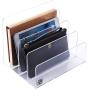 Acrylic File Organizer, Clear Folder Sorter, Desk, Office, Letter, Notebook, Electronics, Purse, Palette, Book, Holder, 4 Sections, Lucite, 9-Inch Wide x 7-Inch Deep x 7-Inch High. Acrylic File Organizer, Clear Folder Sorter, Desk, Office, Letter, Notebook, Electronics, Purse, Palette, Book, Holder, 4 Sections, Lucite, 9-Inch Wide x 7-Inch Deep x 7-Inch High.