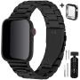 Fullmosa Compatible Apple Watch Band 38mm 40mm 42mm 44mm, Stainless Steel Metal For Apple Watch Bands, 38mm 40mm Black Fullmosa Compatible Apple Watch Band 38mm 40mm 42mm 44mm, Stainless Steel Metal For Apple Watch Bands, 38mm 40mm Black