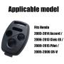 Replacement Keyless Entry Key Fob Case Fits Honda 2003-2012 Accord / 2006-2013 Civic EX / 2009-2015 Pilot /2005-2006 CR-V Shell Remote Control Key Combo 4 Buttons Replacement Car Key Shell Casing