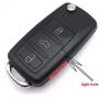 Key Fob Case Shell Fit for VW Volkswagen Jetta Passat Golf Beetle Rabbit GTI CC EOS 4 Buttons Keyless Entry Remote Fob Cover No Chips Inside (Black Case)