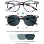 LifeArt Bifocal Reading Glasses, Transition Photochromic Dark Grey Sunglasses, Oval Frame, Computer Reading Glasses, Anti Glare (Floral, +0.00/+1.50 Magnification)