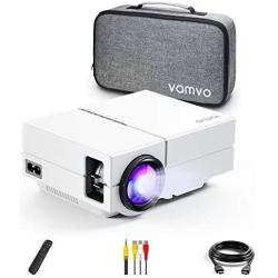 Vamvo Portable Projector, Movie Projector Support 1080P 200'' Display, Compatible with Fire TV Stick/PS4, Projector for Outdoor Movies for Phone with HDMI, VGA, SD/TF, AV, USB