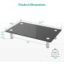 WALI Tempered Glass Monitor Riser Desktop Stand Height Adjustable Table Top for Flat Screen LCD LED TV, Laptop, Notebook, Display (GTT001B), Black