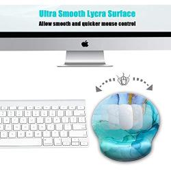 Ergonomic Mouse Pad with Wrist Support,Dooke Cute Wrist Pad with Non-Slip Rubber Base for Computer, Laptop, Home Office Gaming, Working, Easy Typing & Pain Relief Marble