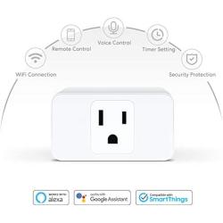 Meross WiFi Smart Plug Mini, 16 Amp & Reliable WiFi Connection Powered by Mediatek Chipset, Support Alexa, Google Assistant and SmartThings, Remote Control, Timer, Occupies Only One Socket, 4 Pack