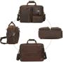 TIDING Mens 17.3 Inch Leather Convertible Backpack Large Capacity Laptop Briefcase Messenger Bag with YKK Zipper