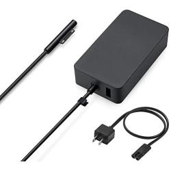 Surface Pro Charger, New Surface Pro Charger, 44W 15V 2.58A, Compatible for Microsoft Surface Pro 3, Pro 4, Pro 5, Pro 6, Surface Laptop 1/2, Surface Book & Surface Go,with 5V 1A USB (6.2Ft, Black)