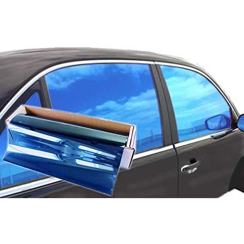 JNK NETWORKS Reflective Shield Ceramic Window UV Tint Film for Cars Trucks Tractors (Blue, 20'' x 5)