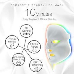 Project E Beauty 7 Colors LED Face Mask Photon Therapy For Skin Rejuvenation Tightening and Whitening Anti Aging Wrinkles Scarring Removal Beauty Facial Skin Care Mask