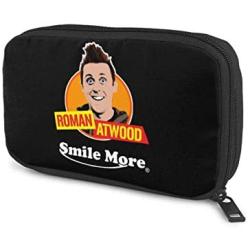 Hxuedan Roman Atwood Smile More Data Cable Storage Bag Portable and independently Designed Storage Box, Suitable for Outdoor Travel to Place Data Cable Electronic Products, etc.