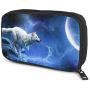 Hxuedan Ice and Fire Wolf Head The Data Cable Storage Bag is A Portable and Independent Design SuitableVFor Travelers to Place The Data Cable, Earphone and Electronic Product Data Cable Storage Bag