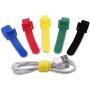 VCZHS 50 PCS Reusable Fastening Cable Ties, Microfiber Cloth 6-Inch Hook and Loop Cord Ties for Tablet Laptop PC TV Home Office Electronics Wire -5 Colors