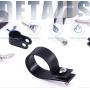 Glarks 135Pcs 6 Sizes 1/4-1 Black Nylon Screw Mounting R-Type Cable Clip Wire Clamp with 132Pcs Screws for Wire, Cable, Conduit and Cable Conduit Kit (Black)