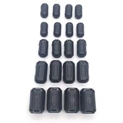 3.5mm 5mm 7mm 9mm 13mm Total 20PCS Diameter Magntic Ring EMI RFI Noise Filter Cable Ring Noise Filter Suppressor Cable Clip for Video Cable Power Cord (Black)