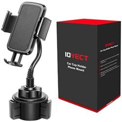 IOVECT Car Cup Holder Phone Mount with Long Flexible Neck for iPhone Xs Max/XS/x/8/7/6 Samsung Galaxy S6/S7/S8/Note8/Note9/s9