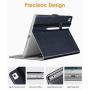 DTTO New iPad 9.7 Inch 5th/6th Generation 2018/2017 Case with Apple Pencil Holder, Premium Leather Folio Stand Cover Case for Apple iPad 9.7 inch, Also Fit iPad Pro 9.7/Air 2/Air - Blue(Grey Lining)