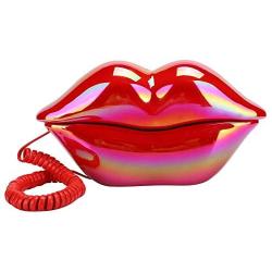 Bewinner1 European Style Home Telephone,Fashionable Cute Red Lips Shape Telephone,Innovative Protable Desktop Landline Phone,for Holiday Celebrations,Birthdays and Valentines