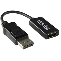 Plugable Active DisplayPort to HDMI Adapter - Connect Any DisplayPort-Enabled PC or Tablet to an HDMI Enabled Monitor, TV or Projector for Ultra-HD Video Streaming (HDMI 2.0 up to 4K 3840x2160 @60Hz)