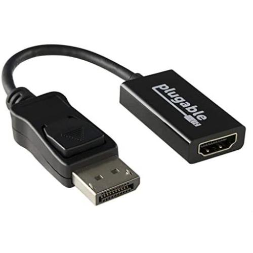 Plugable Active DisplayPort to HDMI Adapter - Connect Any DisplayPort-Enabled PC or Tablet to an HDMI Enabled Monitor, TV or Projector for Ultra-HD Video Streaming (HDMI 2.0 up to 4K 3840x2160 @60Hz)