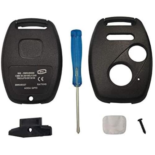 Replacement For Honda 2+1 Buttons Keyless Entry Remote Key Fob Case Shell Fits Honda 2010-2011 Accord Crosstour 2006-2011 Civic 2007-2013 CR-V 2011-2015 CR-Z 2009-2013 Fit 2011-2014 Odyssey(1 black)
