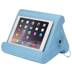 Flippy with New Storage Cubby Multi-Angle Soft Pillow Lap Stand for iPads, Tablets, eReaders, Smartphones, Books, Magazines (Blue Skies)