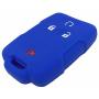 Ezzy Auto Blue Silicone Rubber Key Fob Case Key Cover Keyless Remote Jacket Skin Protector fit for Silverado Colorado GMC Sierra Yukon Cadillac
