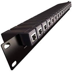 Ethernet Surge Protector 19'' RackMount (16 Port) PoE+ Gigabit (Server Rack Mount 1U) -Gas Discharge Tube -RJ45 Lightning Suppressor -LAN Network CAT5/CAT6 Thunder Arrestor GbE 1000 Mbps -Tupavco TP316