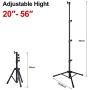 T-SIGN IPad Tripod Stand Reinforced Floor Tablet Mount, Foldable Adjustable Height for iPad Mini, iPad Air, and More 7 to 13 Inch Ipads, Phone Holder, Carrying Case, Bluetooth Remote Control