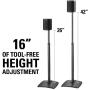 Sanus Adjustable Height Wireless Speaker Stands Designed for SONOS ONE, ONE SL, Play:1, and Play:3 - Tool-Free Height Adjust Up to 16'' with Built in Cable Management - Black Pair