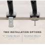 VIVO Height Adjustable Monitor Arm - Single Counterbalance Desk Mount for Screens up to 27 inches, Fully Articulating Black Pneumatic Universal VESA Stand STAND-V001O