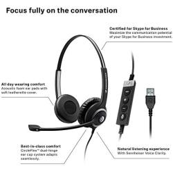 Sennheiser SC 260 USB MS II (506483) - Single-Sided Business Headset | For Skype for Business, Softphone, and PC | with HD Sound, Noise-Cancelling Microphone (Black)