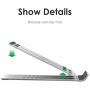Licheers Portable Laptop Stand, Ultra-Thin Light Weight Desktop Notebook Holder Riser, Aluminum Adjustable Eye-Level Ergonomic Height Compatible with All Laptops